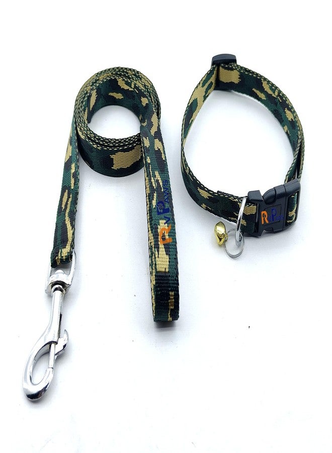 Pups&Pets طوق نايلون للحيوانات الأليفة من Pups&Pets مع مقود وإبزيم قابل للتعديل وسريع الفتح، طقم طوق يسمح بمرور الهواء، مثالي للعب والمشي في الهواء الطلق، للجراء والقطط (أخضر وأصفر). - Image 1